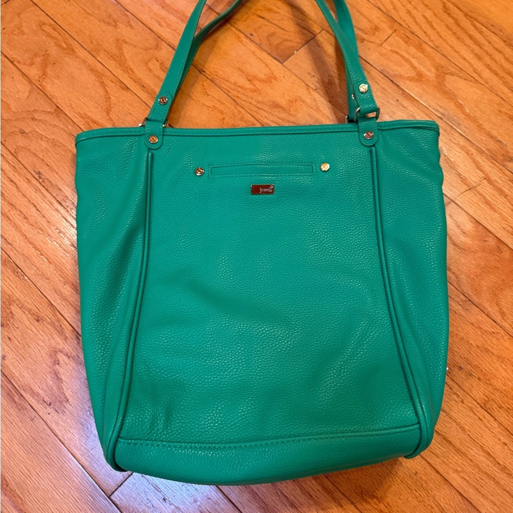 Green Leather Tote Bag-thirty one